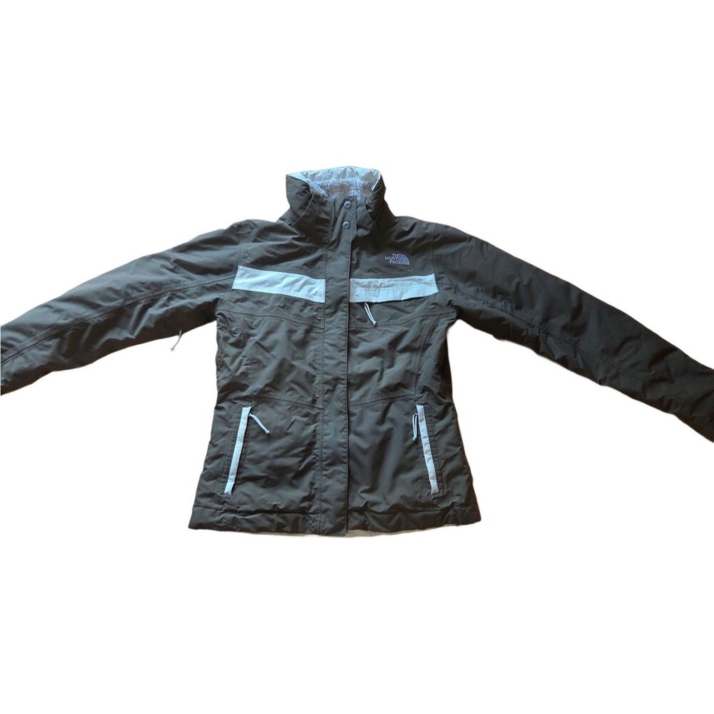 The North Face Women’s Gray Full Zip Lined Long Sleeve Jacket, S/P.  No Hood.